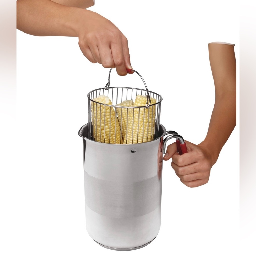 Kuhn Rikon Switzerland Stainless Narrow Pot w Strainer Basket & Lid - Picture 5 of 15